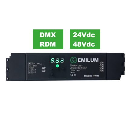 LED PWM Mennyezeti fényerőszabályzó, 4 csatornás, DMX/RDM, 12 48V, 240W (480W   48V)