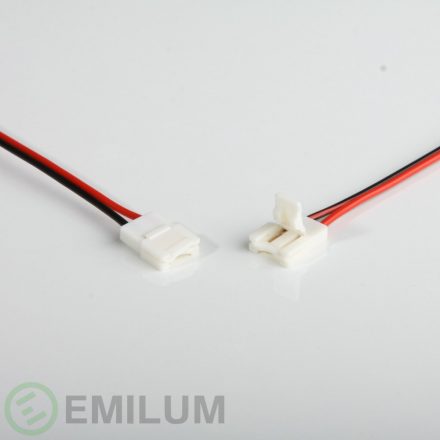 LED szalag 15cm csatlakozó kábel, 10 db, 2 tűs, 8mm