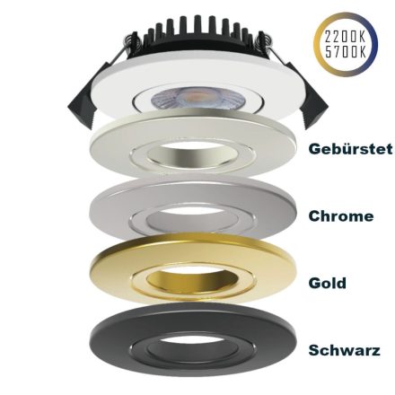 LED Swing Spot 24V, 5W, 2200K/5700K, CRI90 (Tuneable white, CCT)