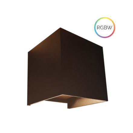 LED fali lámpa 24V, 8W, RGBW/2700K, CRI90, IP54 fekete