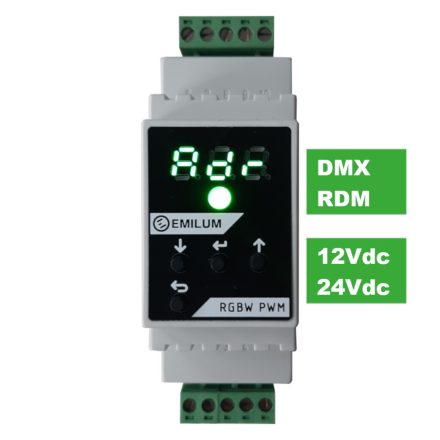 LED PWM Dimmer, 4 csatornás, DMX/RDM, 12-24V, 300W (150W @12V)