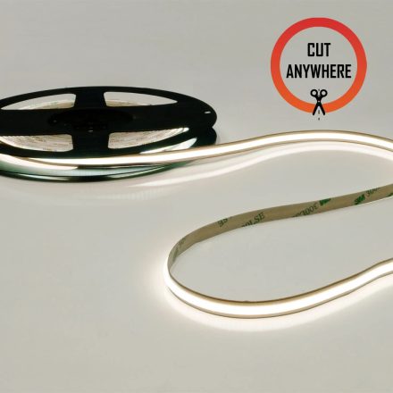 COB LED szalag 24V, 13W, 3000K, CRI90, 528 LED, IP20, 8 mm, szabadon vágható