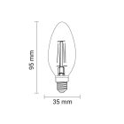 LED Filament gyertyaalakú, 24V, 5W, 3000K, E14 