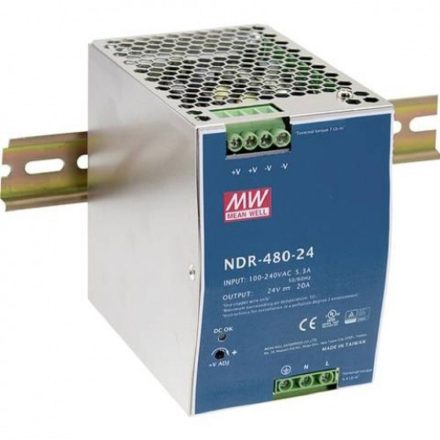 NDR 480 24 Tápegység (DIN sínre szerelhető) Állandó feszültség, 480 W 0   20 A 24 V/DC PFC